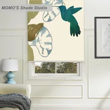 Момо Живопись Птица окна шторы рулонные шторы термоизолированные затемненные ткань нестандартного размера, PRB set273-276