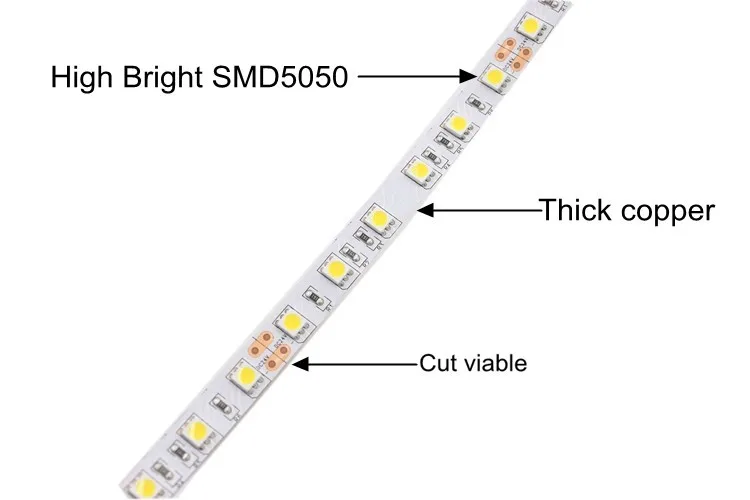 Высота brighntess 10 м SMD5050 12 V теплый белый красный цвет зеленый, синий цвет 60 Светодиодный/м 10 м водонепроницаемый светодиодный гибкая лента, полоска