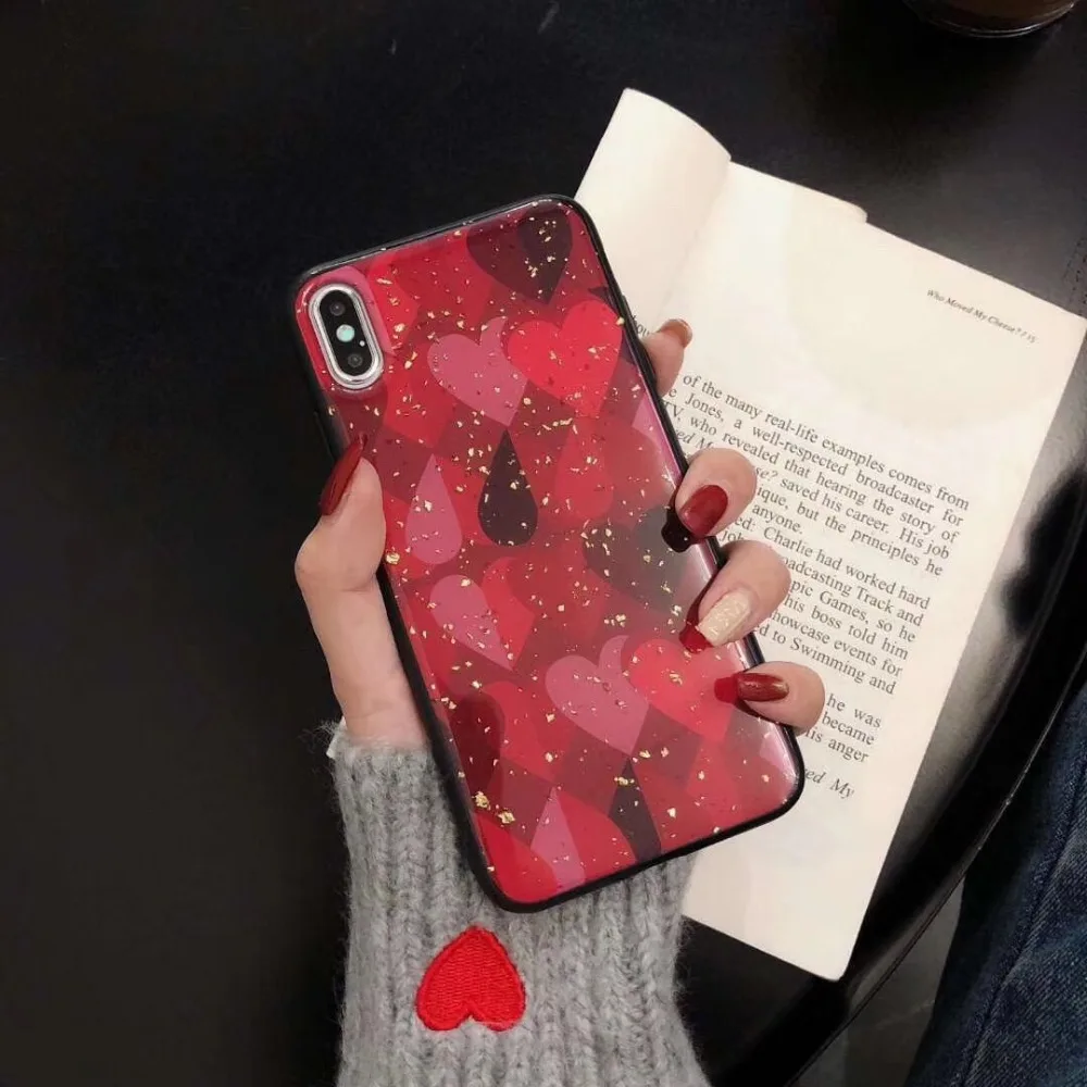 Case For Samsung Note9 8 S9 S8 Plus Cover Glitter Sequins Love Heart  (5)