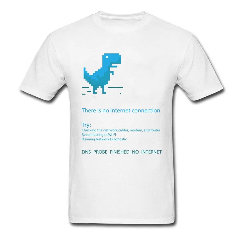 there is no internet Normal Fall Cotton Fabric O-Neck Man Tops T Shirt Family Tops & Tees Retro Short Sleeve Tshirts there is no internet white