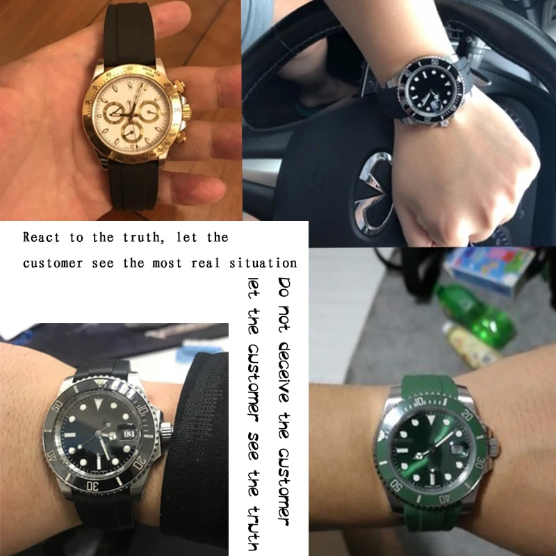 20mm 21mm Silicone Rubber Watchband New Combination Buckle Watch Strap Suitable for Role Submariner Daytona GMT OYSTERFLEX Watch