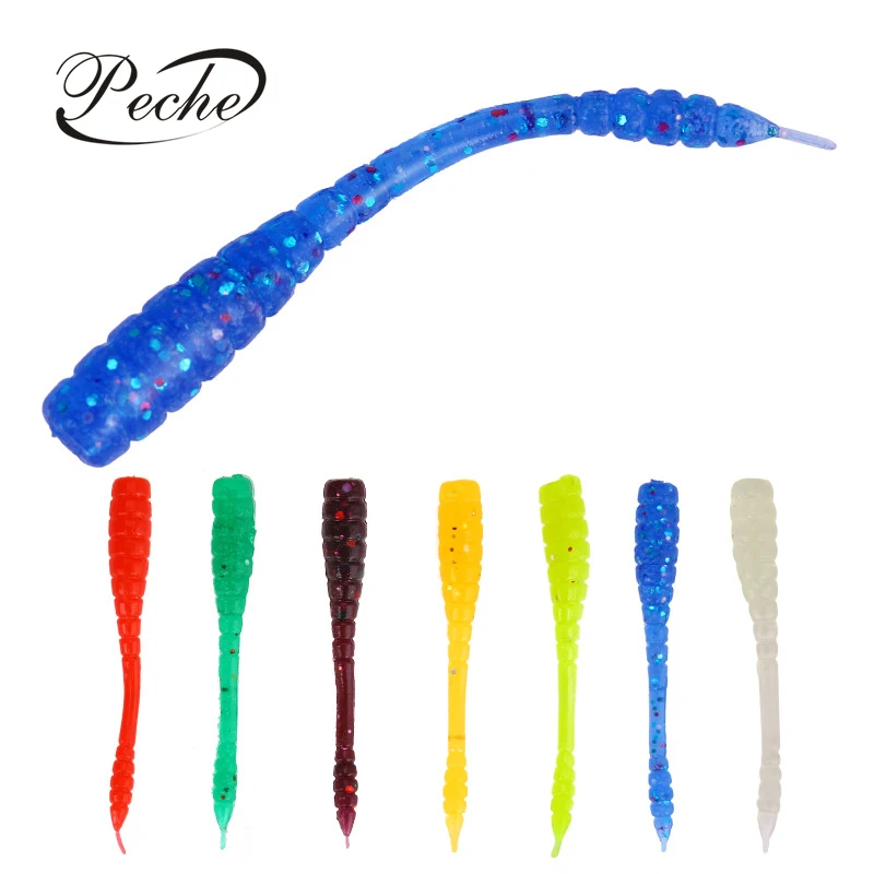 

Peche Shad Soft Baits Fishing Lures Wobblers for Fishing Easy Shiner Jig Head Silicone Worm Artificial Bait Pesca 10PC