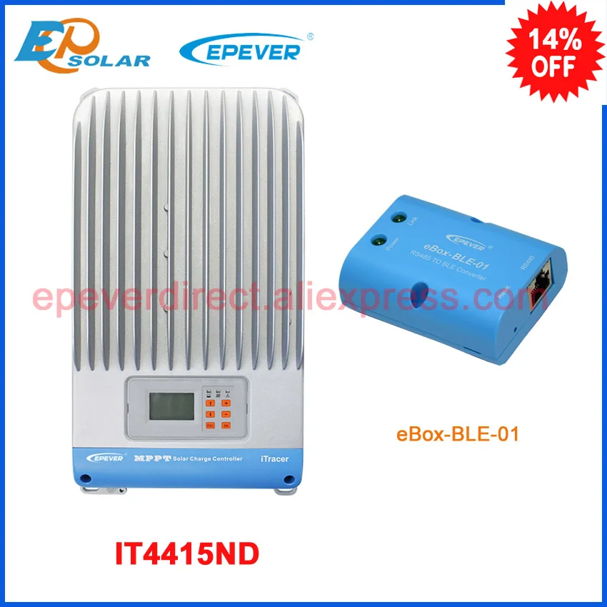 

high voltage 12v 24v 36v 48v solar battery charging controller with bluetooth function BLE BOX IT4415ND 45A 45amp EPsolar brand