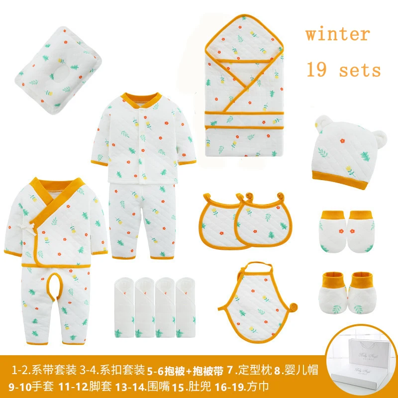  19/18pieces/0-3Months Spring Autumn Newborn Baby Clothing 100%Cotton Kids Clothes Suit Unisex Infan