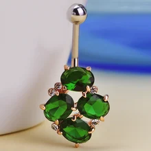 Stunning Look Punk Rhinestone Sexy Body Piercing Navel Belly Button Rings Spiral 316L Medical Stainless Steel Gothic Illuminati