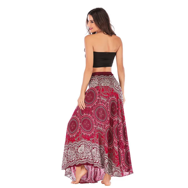 MISSOMO юбка женская летняя длинная в стиле хиппи бохо цыганский Бохо цветы эластичный Цветочный Пояс юбка два способа ношения femme