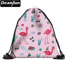 Deanfun Фламинго Сумки на шнурке 3D печать розовый милый подарок для девочек школы путешествия 60088