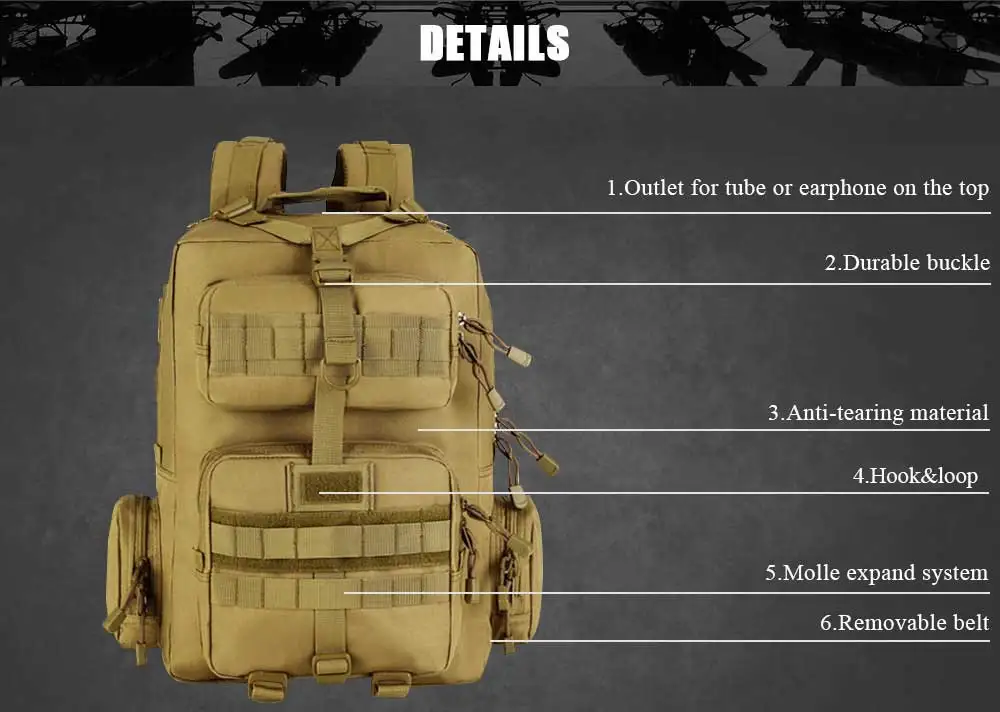 Хит, военный армейский тактический рюкзак, Molle Mochila Militar, 14 дюймов, рюкзак для ноутбука, для отдыха на природе, походов, камуфляжная сумка, Bolsa