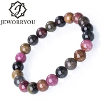 6-10 мм браслет из натурального турмалина, Женский цветной браслет из натурального камня, женский браслет из бисера, Женские Ювелирные изделия, подарок