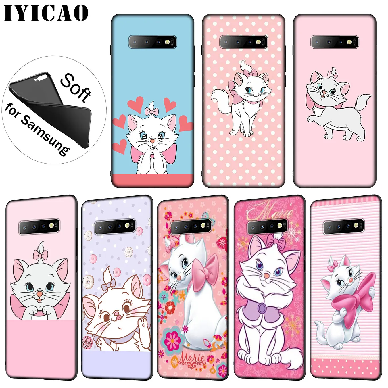 IYICAO Мягкий силиконовый чехол для телефона Marie aristocrats cat Samsung Galaxy S20 Ultra S10 Lite S9 S8 Plus S6