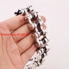 200 г тяжелые ювелирные изделия из нержавеющей стали серебряные черные мужские байкерские велосипедные цепи мужские браслеты и браслеты ювелирный подарок на Рождество