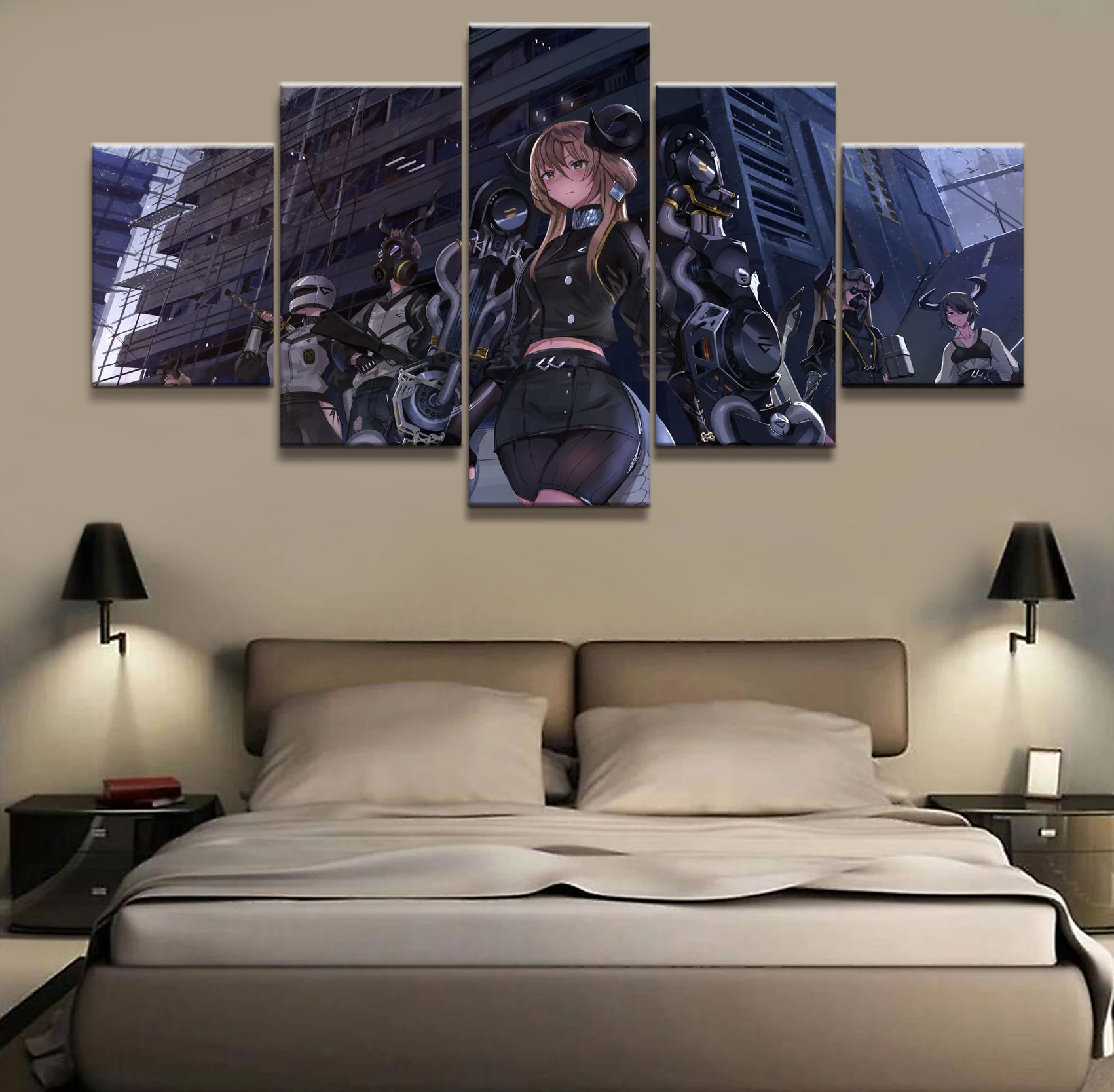 

Home Decor Canvas Picture 5 Piece Women's Firearms Team Animation Painting Poster Home Canvas Painting Wholesale
