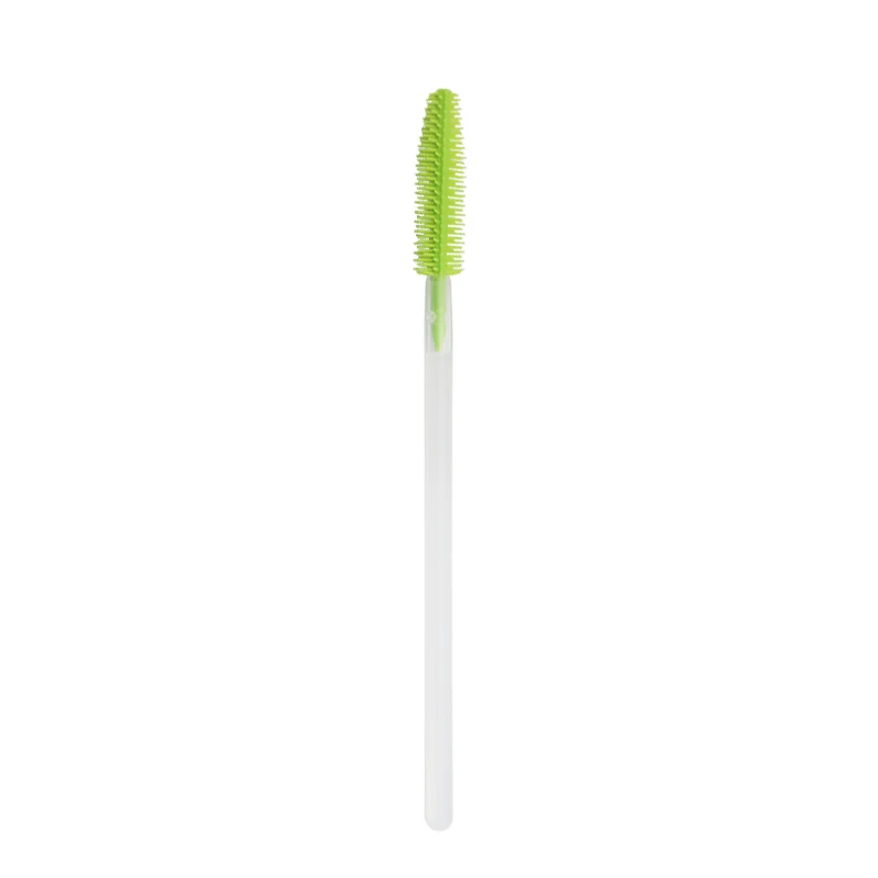 50pcs One-off Silicone Mascara Wands Applicator Disposable Eyelash Brushes Towel Shape Makeup Brush For Eyelash Extension - Handle Color: Tran deep green