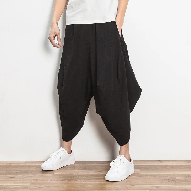 Vintage Boho Hippy Verde Nepal Ninja Aladdin Harén pantalones Anchos de la pierna Pantalones de Algodón Casual Hombres Pantalones Largos|ninja pants|pants pantspants trousers - AliExpress