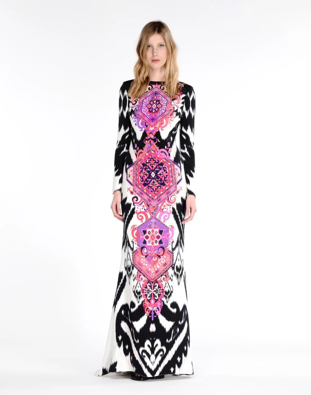 Long dress with abstract pattern main image 0