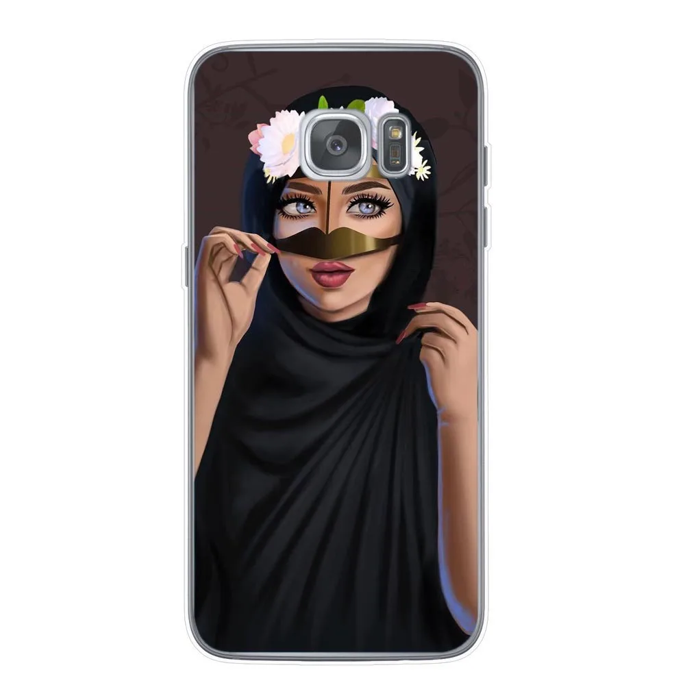 Роскошная женщина в хиджабе лицо Мусульманский Исламский грил глаза Силиконовый чехол для телефона для samsung S6 S7 Edeg S8 S9 Plus S10+ S10E Lite