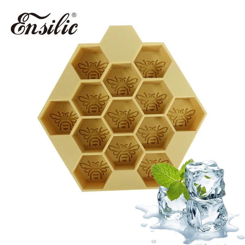 

Bee Pattern Square Shape Silicone Ice Cube Maker Kitchen Eco-Friendly Ice Cream Mold Mini Multifunction Bar Party Ice Cube Tray