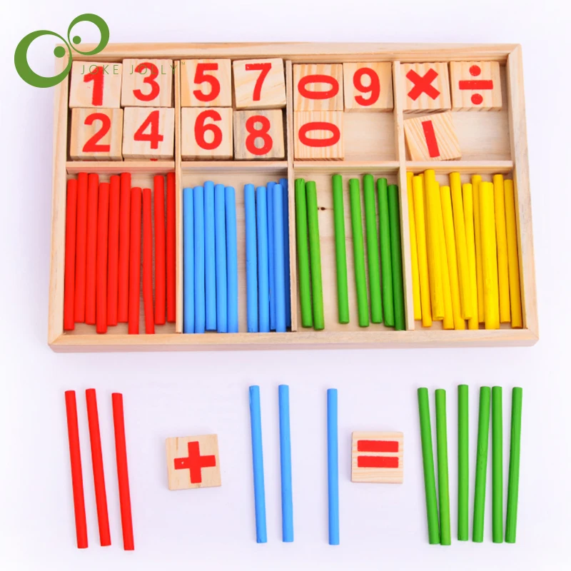 

1PC Free Shipping Montessori Wooden Number Math Game Sticks Educational Toy Puzzle Teaching Aids Set Materials