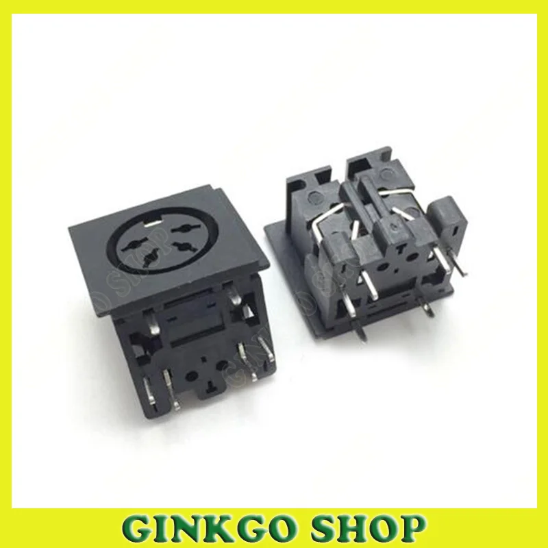 

100pcs/lot 90 Degree PS2 S Terminal Female DIN 4 Cord 4-Pins Sockect