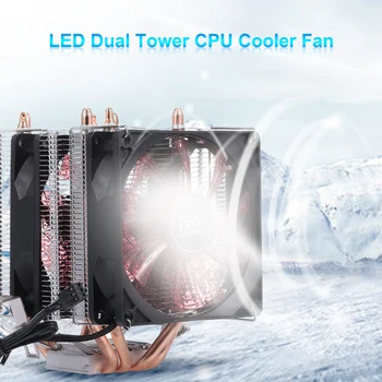 

4 Heatpipe 2 Fans CPU Cooler Fan Heatsink Quiet Heatsink Radiator Support for 775/115x/AMD