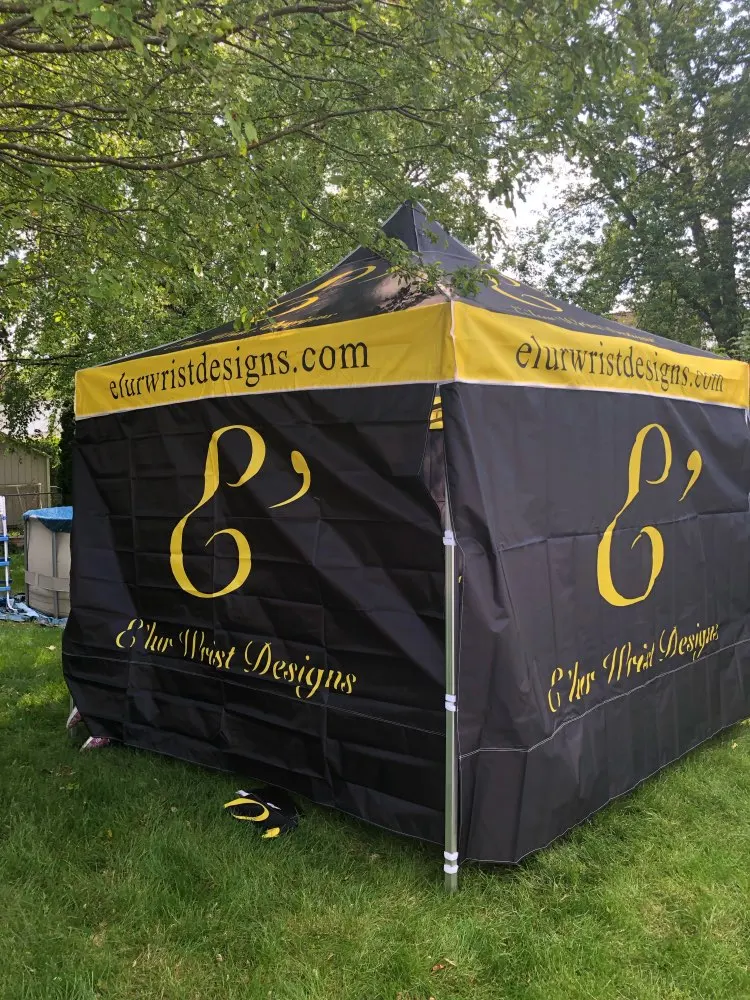 

Quality 3m x 3m Aluminum Frame Pop Up Gazebo Tent with 4pcs full walls Dye Sublimation Printing for Event and Trade Show