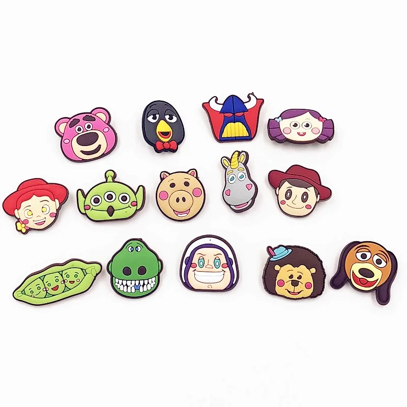

1Pcs Cartoon Toy Story Mr.Q Buzz PVC Badges Pinback Button Clothes Bag Hat scarfs For Kid Party cosplay Gift christmas brooches