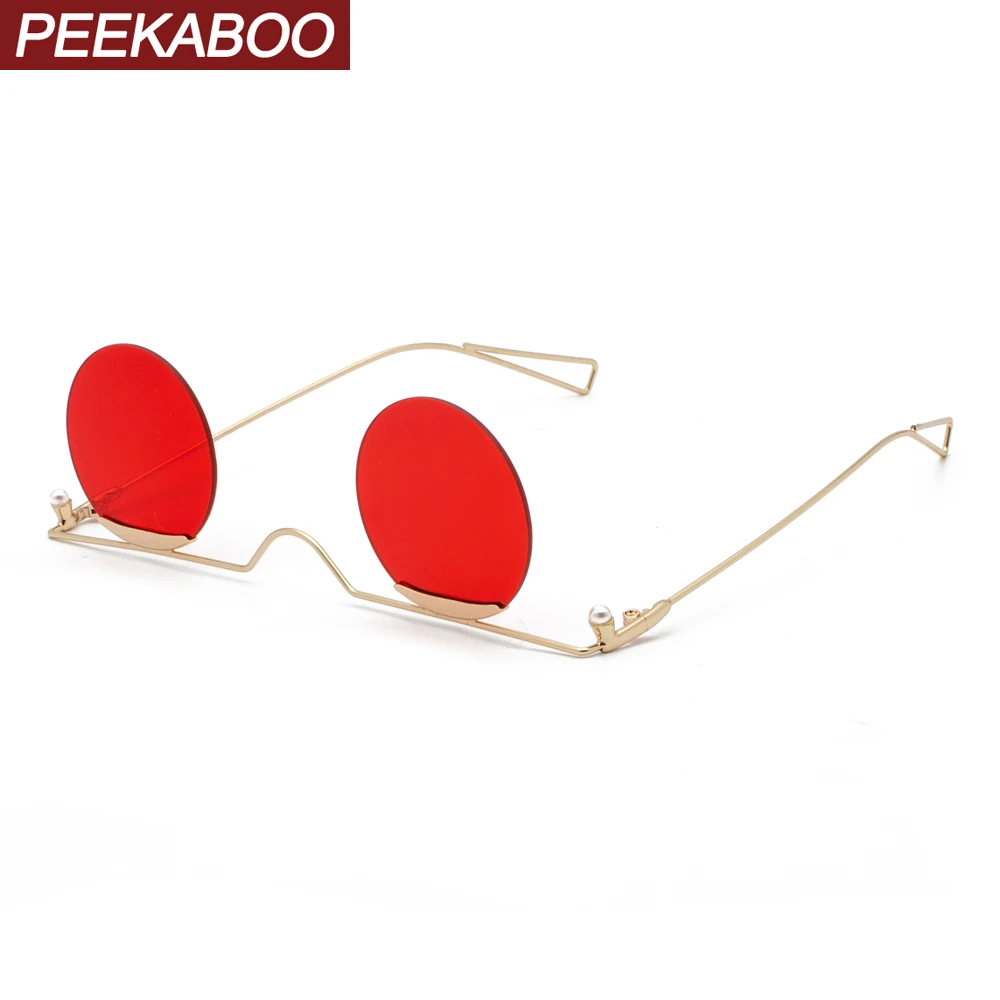 Мужские Круглые Солнцезащитные очки Peekaboo винтажные праздничные с красными и