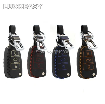 

LUCKEASY High Quality leather remote key Case Cover Holder For Audi Q3 A3 A1