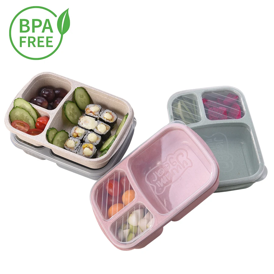 

BPA Free 1000 ML Lunch Box Healthy Material Wheat Straw Portable Bento Boxes Microwaveble Food Storage Container For Picnic