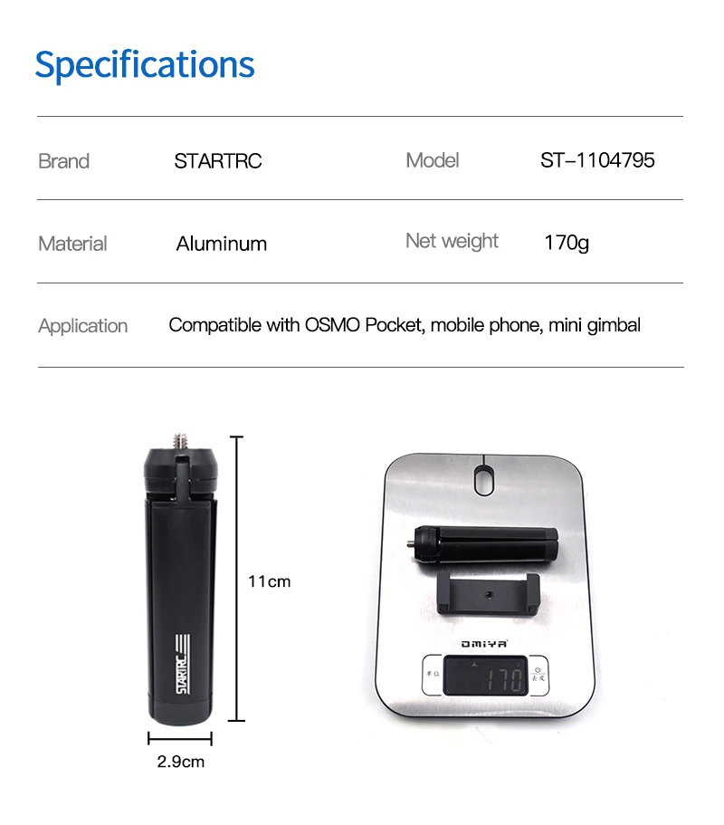 STARTRC OSMO карманные аксессуары для расширения алюминиевый штатив и держатель для телефона для DJI OSMO карманные аксессуары для расширения