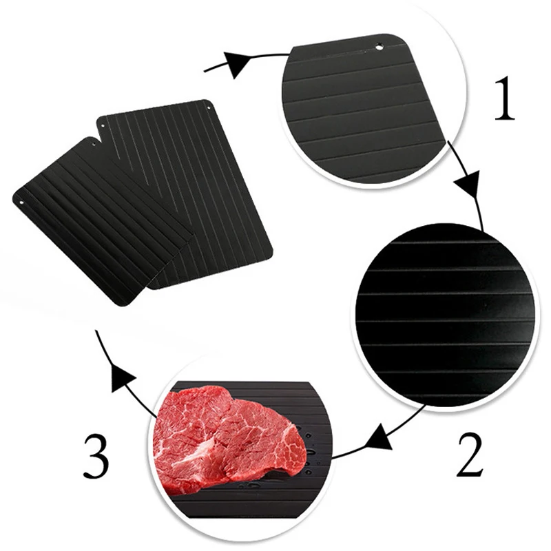 Fast Defrosting Tray Magic Metal Plate Defrosting Tray Safe Fast Thawing Frozen Meat Defrost Kitchen Tool