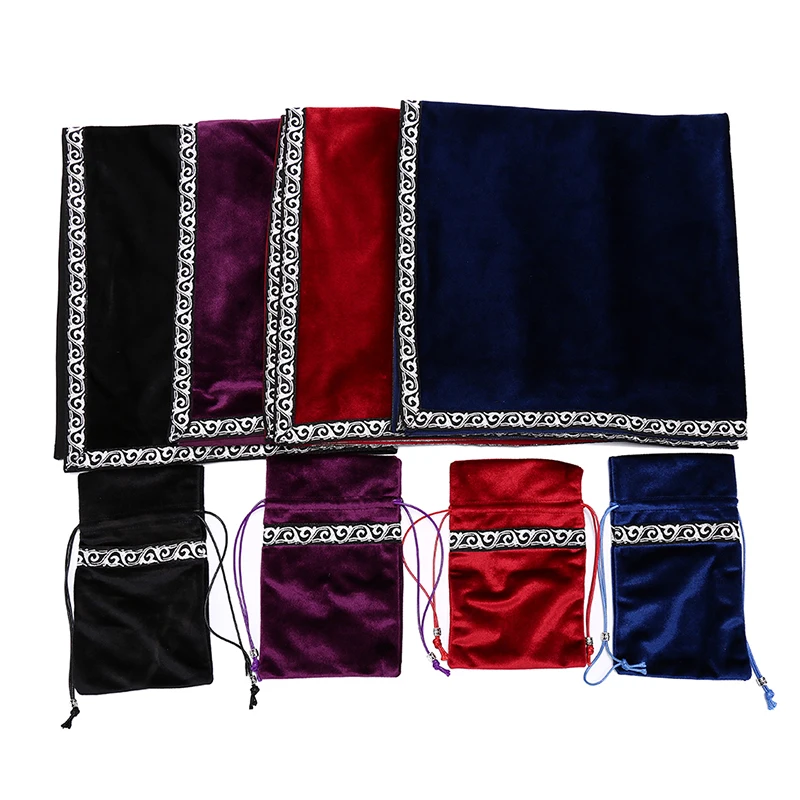 

Retro Tarot Cards Bag Party Table Cloth Board Game Tablecloth Divination Velvet