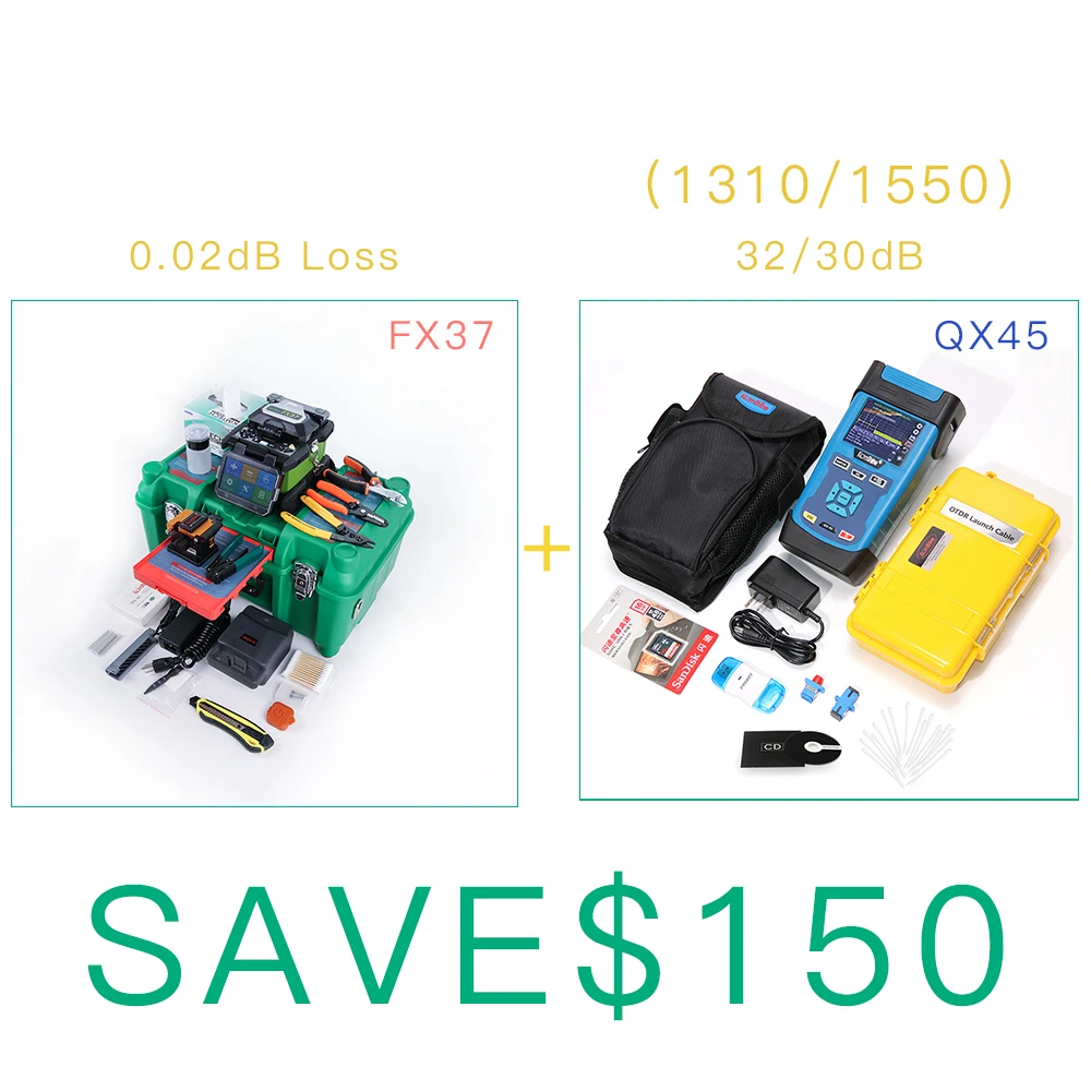 

4.3 inch LCD display Fusion Splicer Komshine FX37 Welding Machine+ 1310/1550nm 32/30dB QX45 OTDR with FC UPC connector