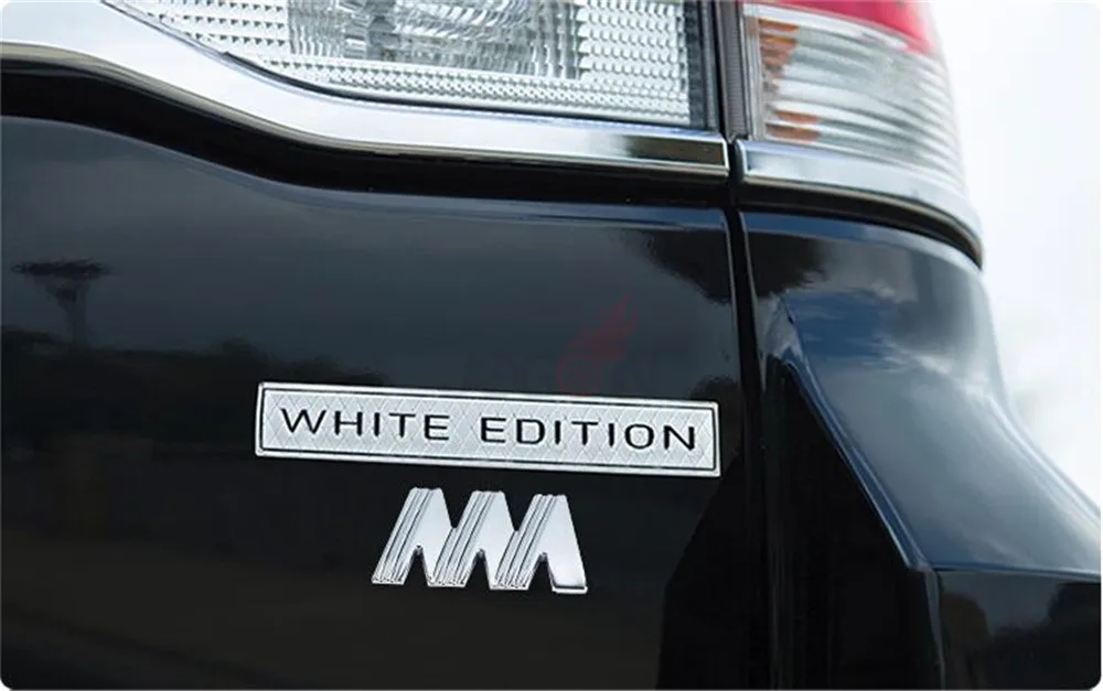Хромированная накладка на задний багажник "BLACK EDITION WHITE EDITION M VXS VXR V8 5,7" для Toyota Land Cruiser LC200 FJ200 2008-19
