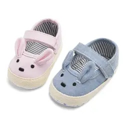 Для маленьких девочек дышащие мультфильм кролик дизайн тонкие туфли Нескользящие обувь повседневные кроссовки малыша мягкая подошва
