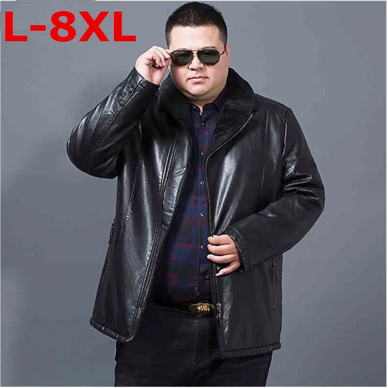 Зимняя мужская куртка из натуральной кожи 10XL 9XL 8XL мужское кашемировое пальто с