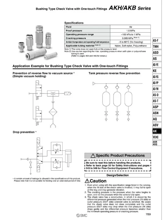 AKH04-00 AKH06-00 AKH08-00 AKH10-00 AKH12-00 SMC немедленно проверить клапан воздушный one way обратный клапан с быстродействующей заглушкой AKH серии