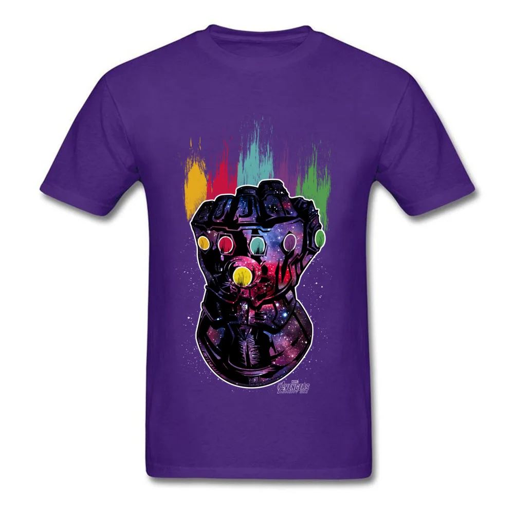 Мстители танос гаунтлет Футболка хлопок Engame топы с героями Марвел горячие популярные тренд модная крутая футболка для мужчин - Цвет: Фиолетовый