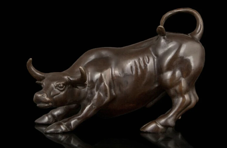 

Art Deco Sculpture Wall Street Bulll Ox Bronze Statue R0712