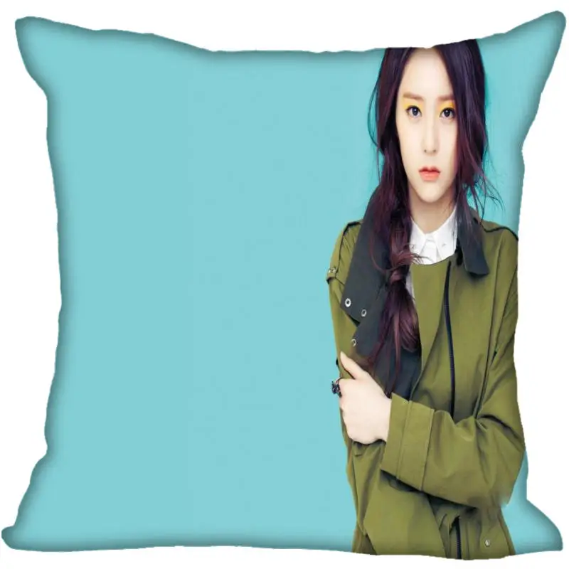 Заказ Kpop f (x) Krystal печатных квадратный шелк наволочки 40x40 см, 35x35 см одна сторона атласная Наволочка логотип
