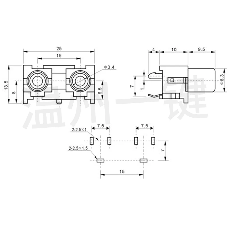 5 шт. AV cored гнездо RCA seat 2 отверстие PCB сварной разъем для аудио видео lotus AV2 8.4 6