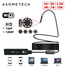 wifi эндоскоп бороскоп для Android IOS Iphone эндоскоп Мини водонепроницаемая камера 8LED 8 мм жесткий кабель беспроводной USB эндоскоп