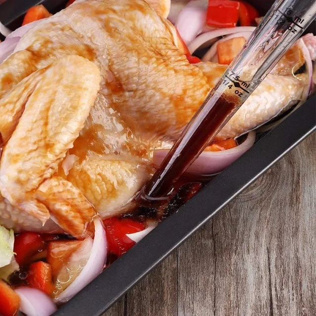 30 Ml -Es Szilikon Pulyka Fűszeres Szivattyú Csirke Baromfi Hús Bbq Étel Ízű Fecskendő Cső Hordozható Cseppszivattyú - Image 2