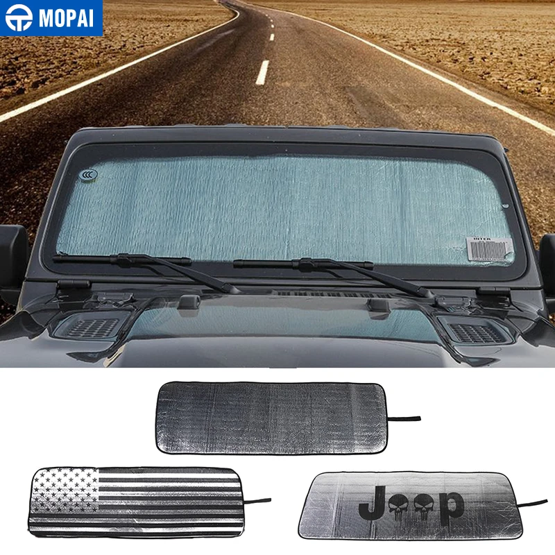 

MOPAI Sun Visor for Jeep Wrangler JL Car Front Anti UV Window Windshield Sunshade Cover for Jeep Wrangler JL 2018+ Accessories