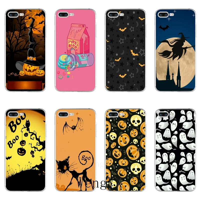 

Pumpkin Halloween Bat Witch Boo Slim silicone TPU Soft phone case For Huawei P7 P8 P9 P10 P20 pro Lite plus P Smart Mini 2017