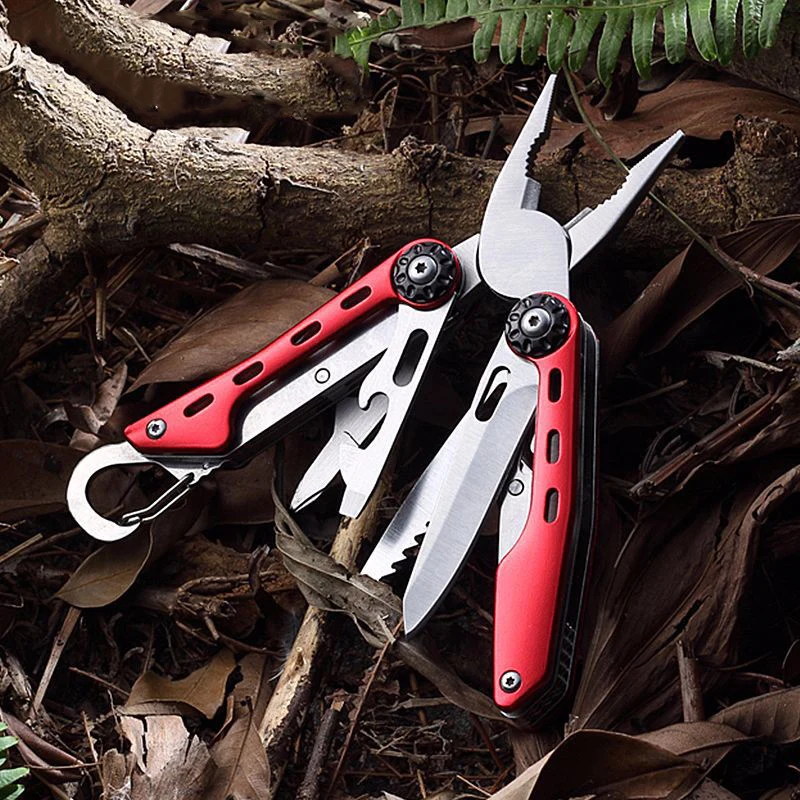 

New Arrival Pocket Multi-Tool Pliers Keychian With Multi Knife Hook Saw Blade Folding Camping Outdoor Survival Plier