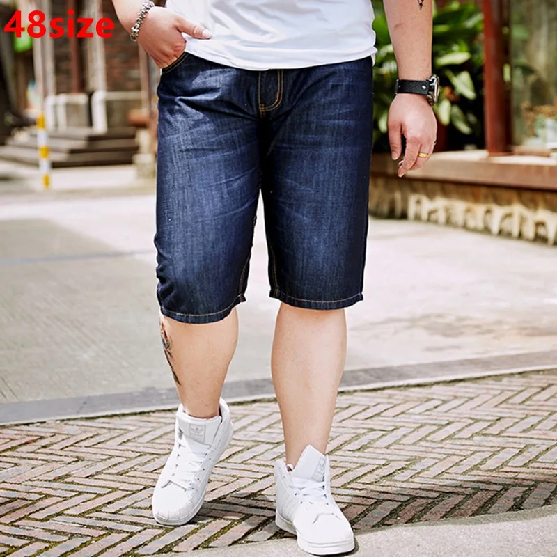 

Summer denim shorts men's thin section Slim straight plus size men's oversized 48 46 44