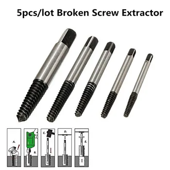 

5pcs/set Steel Screw Extractor Drill Bit Broken Damaged Screw Drill Bit Speed Out Guide Set Broken Remover Easy Out Repair tools
