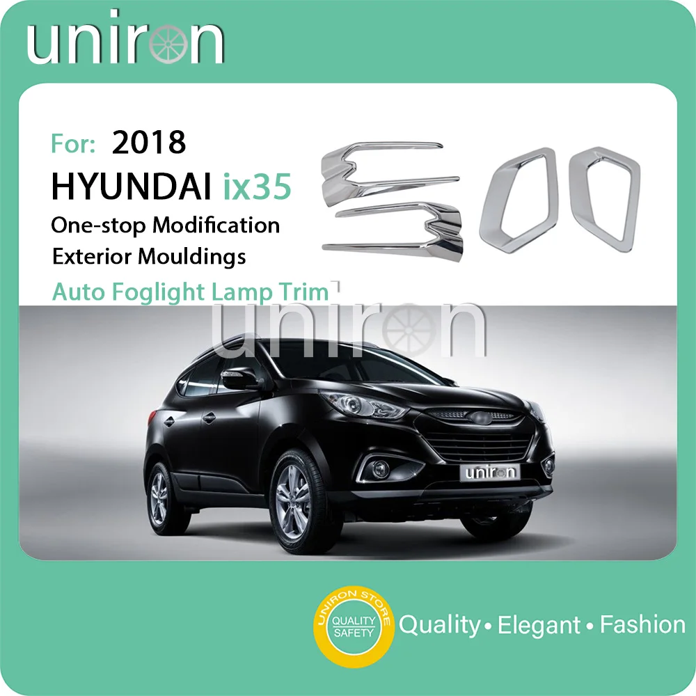 Uniron for HYUNDAI ix35 IX35 2018 Car Exterior Front Rear Auto Foglight Frame Fog Lamp Trim Sticker Cover Decoration ABS Chrome |