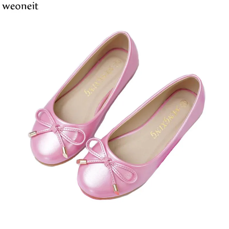 

Weoneit Spring Autumn Girls Party Shoes Dance Shoe for Kids Children Flats Bow Knot Baby Princess Shoes Big Girl Shoes 5 Colors